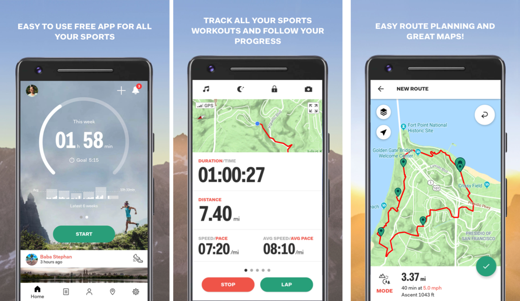 اپلیکیشن Sports Tracker: دویدن و دوچرخهسواری